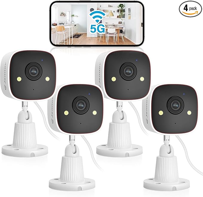 Jennov 2K WiFi Security Camera Indoor/Outdoor, Plug-in Home Surveillance Cam with Color Night Vision, Human Motion Detection, 2-Way Audio, IP66 Waterproof, Baby & Pet Monitor, 5G/2.4G