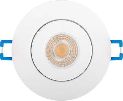 Maxxima 2 in. Rotatable Ultra-Thin Recessed LED Floating Gimbal Downlight, 400 Lumens, 5 CCT Selectable 2700K/3000K/3500K/4000K/5000K, Dimmable, 90 CRI, IC Rated, Canless, Junction Box Included