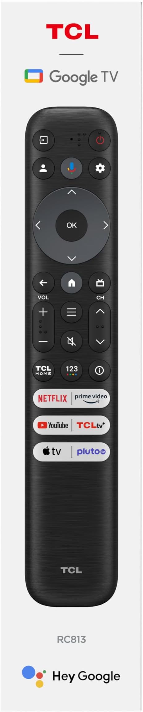 TCL New RC813 for TCL TV Replacement Remote for TCL-Google-TV-Remote Control, Compatible with FHD HDR LED QLED 4K UHD Smart TVs S3/S4/S5/Q5/Q6/Q7/QM7/QM8 Series