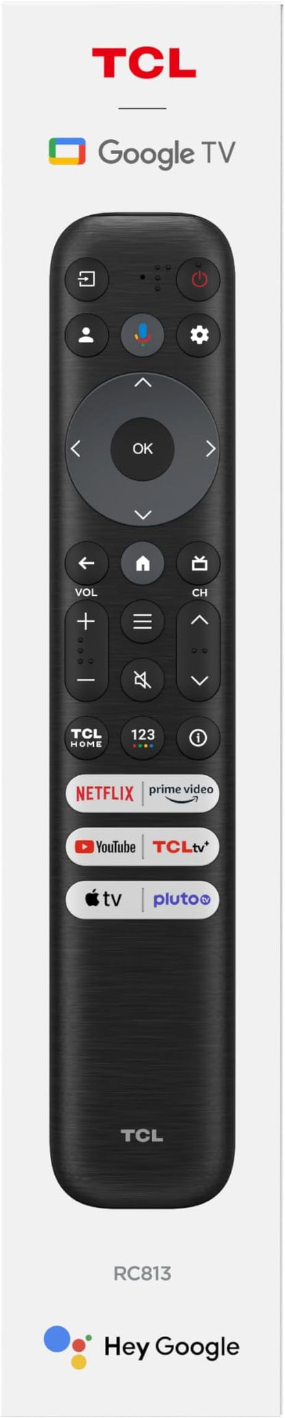 TCL New RC813 for TCL TV Replacement Remote for TCL-Google-TV-Remote Control, Compatible with FHD HDR LED QLED 4K UHD Smart TVs S3/S4/S5/Q5/Q6/Q7/QM7/QM8 Series