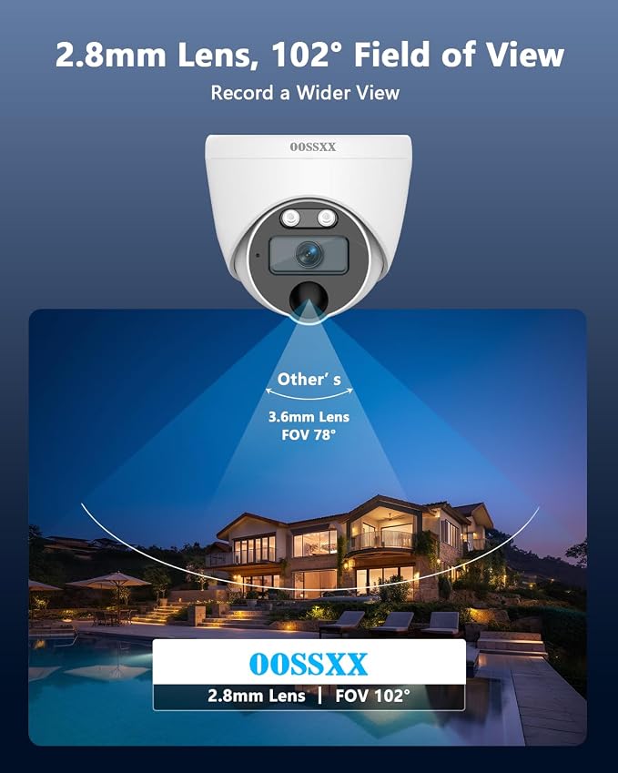 4K HD-Analog Wired Outdoor Security Camera System 4 Dome Cameras 500G HDD