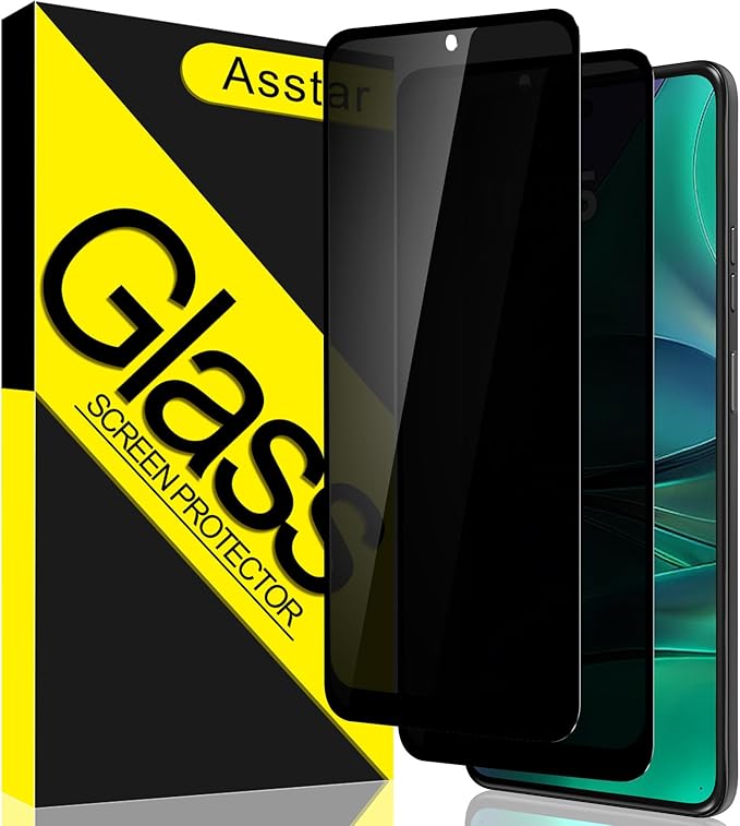 Asstar Moto G Stylus 5G 2025 Privacy Screen Protector [2-Pack], 9H Hardness Tempered Glass Screen Protector for Motorola G Stylus 5G 2025,Full Coverage Anti-Scratch & Bubble-Free Installation