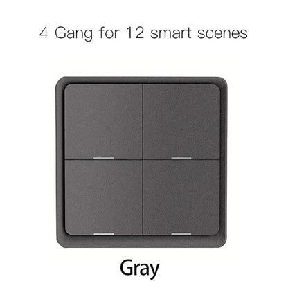 Wireless Scene Switch 12 Control Modes Handheld Push Button Setup Home Automation Smart Devices(3 Gang White Switch)
