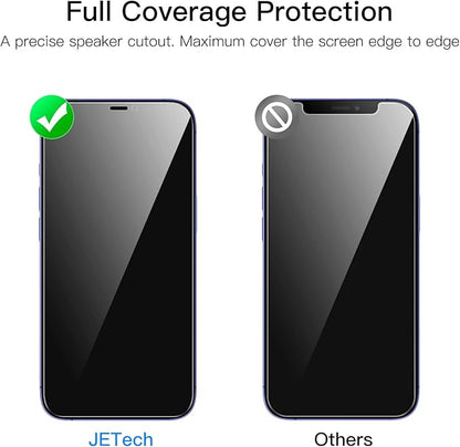 JETech Privacy Full Coverage Screen Protector for iPhone 12 mini 5.4-Inch, Anti-Spy Tempered Glass Film, Edge to Edge Protection Case-Friendly, 2-Pack
