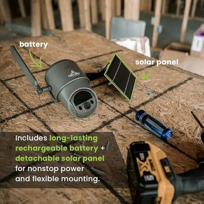 TACTACAM – Defend 360 Cellular Security Camera, 4K Photos, 1080p Video, Solar + Rechargeable Battery, 360° Pan/Tilt/Zoom, LTE Cellular, Motion Alerts, Weather Resistant Includes Mounting Post & Cloth
