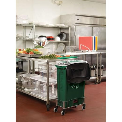 Rubbermaid Commercial Products Slim Jim Trash/Garbage Can with Venting Channels, 16-Gallon, Green, for Kitchen/Office/Workspace