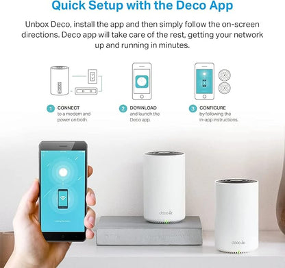 TP-Link Deco XE75 Pro AXE5400 Tri-Band WiFi 6E Mesh System - 2.5G WAN/LAN Port, Covers up to 5500 Sq.Ft, Replaces WiFi Router and Extender, AI-Driven Mesh, New 6GHz Band, 2-Pack