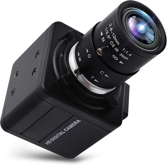 SVPRO 1080P USB Camera with Zoom 2.8-12mm Varifocal Lens,Manual Focus, IMX323 Sensor,Low Light Zoom Webcam UVC USB Plug and Play External Computer Camera for PC,Laptop, Support H.264