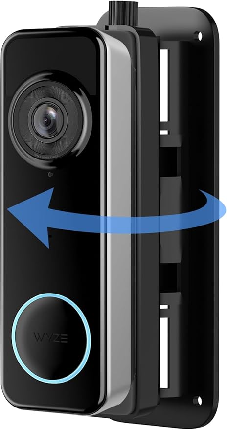 Doorbell Mount for Wyze Battery Video Doorbell and Video Doorbell v2,Wired, 35-145° Adjustable Angle No-Drilling Horizontal Wedge Wall Mounting Bracket, Left/Right Adjustable,for Apartment/House