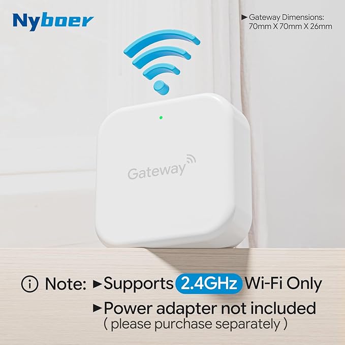 Wi-Fi Gateway Remotely Control Smart Fingerprint Door Lock with TT Lock App, Gateway Smart Hub Compatible with Alexa Voice Control,Electronic Lock Assemblies by Nyboer