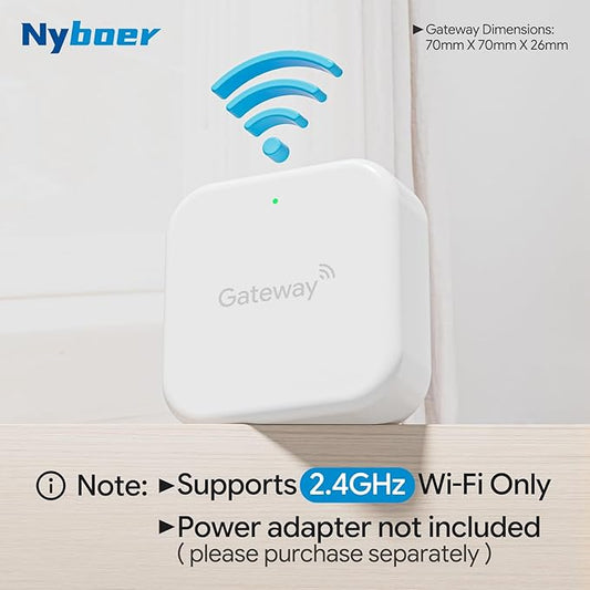 Wi-Fi Gateway Remotely Control Smart Fingerprint Door Lock with TT Lock App, Gateway Smart Hub Compatible with Alexa Voice Control,Electronic Lock Assemblies by Nyboer