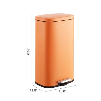 happimess Curtis 8 Gal Step Trash Can Soft Close 25", Carrot Cake