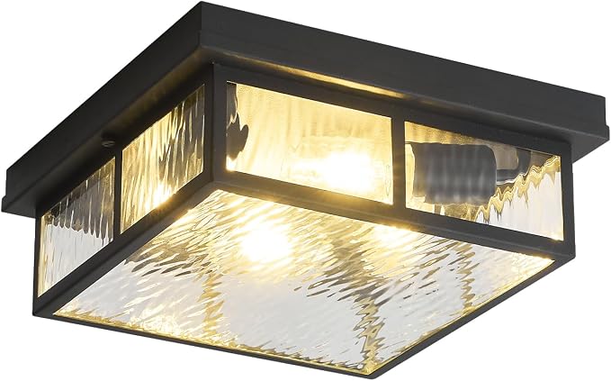 Modern Farmhouse Square Flush Mount Ceiling Light Fixtures,12 inch,4-Light