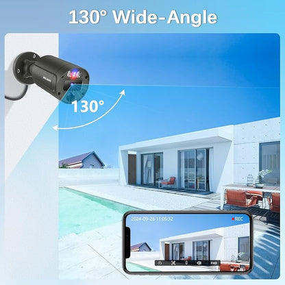 【2-Way Audio & 4K Ultra HD】 Outdoor Wired Security Camera System, Wired Cameras for Home Security, POE Video Surveillance Systems