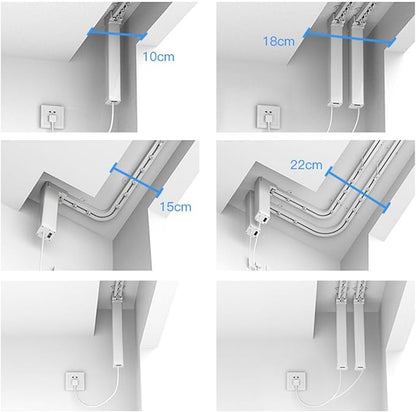 Electric Curtain Track Set, 19.69ft Retractable Motorized Curtains Track, Automatic Curtain Opener with Smart/Manual Control, Smart Curtains System for Straight Windows