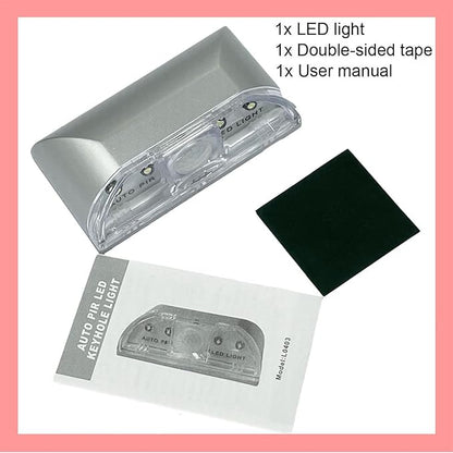 Home Keyhole Infrared PIR Wireless Auto Sensor Motion Detector LED Light lamp for Kitchen Hallway Stairway Silver