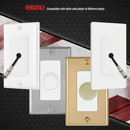 ENERLITES 0.406” Rotary Dimmer Shaft Adapter Insert for Decorator Wall Plates, 1-Gang Polycarbonate Thermoplastic, ETL Listed, 6061-W, White