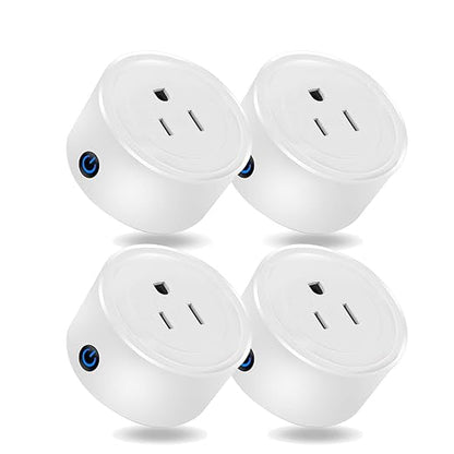 Martin Jerry mini Smart Plug Compatible with Alexa and Google Home, Smart Home Devices, No Hub Required, Easy Installation and App Control as Smart Switch Timing (Round) (4Pack)