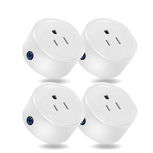 Martin Jerry mini Smart Plug Compatible with Alexa and Google Home, Smart Home Devices, No Hub Required, Easy Installation and App Control as Smart Switch Timing (Round) (4Pack)