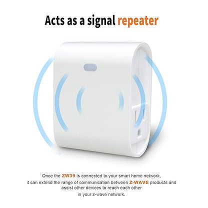 Zwave Smart Light Dimmer Plug, Plug-in Socket, Built-in Repeater, Z Wave Hub Required, Works with SmartThings, Wink, Alexa, Google Assistant