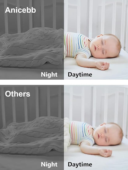 5" HD Video Baby Monitor with Camera and Audio, No WiFi Hack-Proof Security, Remote Pan-Tilt-Zoom, 100-Hour Battery Life in VOX Mode, 1000ft Range, Night Vision, Temperature & Cry Alerts