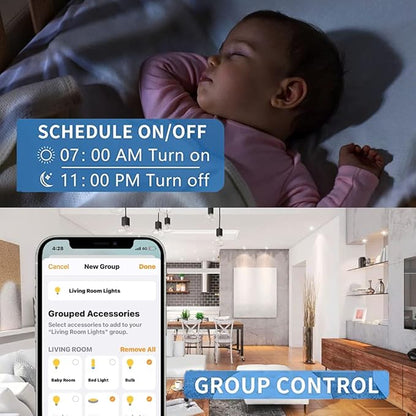 GU10 WiFi Smart Dimmable RGBCW LED Light Bulbs Works with Apple Homekit Siri Voice Control Compatible with Alexa Google Assistant