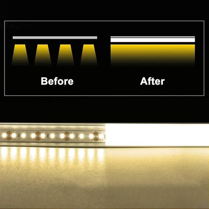 VST 20pack 3.3ft LED Channel, V Shape Led Diffuser Channel, LED Aluminum Channel System with Milky Cover, End Caps and Mounting Clips, Aluminum Profile for LED Strip Light Very Easy Installation