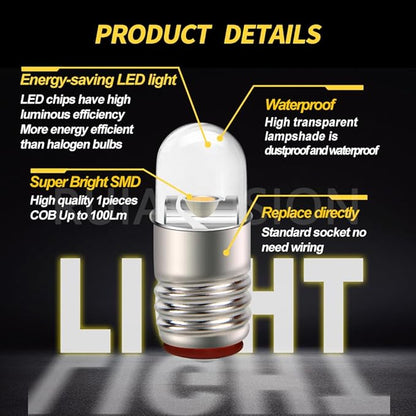Ruiandsion E5 LED Bulb 24V Warm White E5 E5.5 Screw Base LED Bulb Upgrade for Modle Train Lights(Pack of 10)