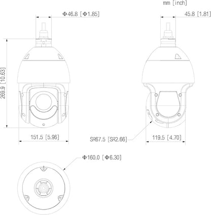 EmpireTech IR and White Light Dual Light Fusion 4K 8MP 1/2.8" CMOS 25x PTZ IP Camera,Full Color,Red and Blue Warning Light,IVS,Auto Tracking, PTZ4K-25X-PV