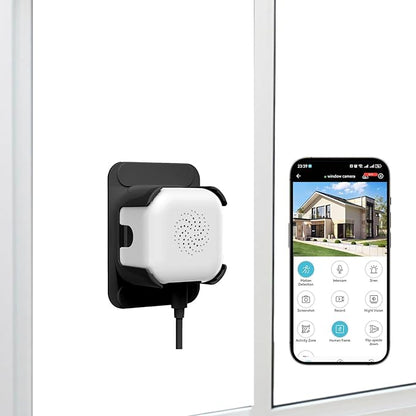 EVERSECU 2K Window Camera with Adhesive Mount, Starlight Color Night Vision, Motion Detection, 2-Way Audio, 2.4G/5G WiFi, Compatible with Alexa, Perfect for Front Door, Porch, Backyard Monitoring