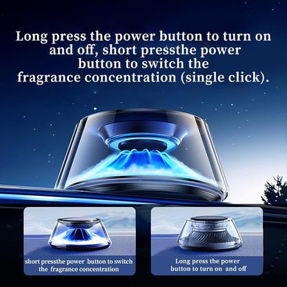 Smart Car Air Freshener 5 Ambient Light & Mist Car Fragrance, Auto On/Off, Adjustable Concentration Diffuser with Two fragrance, Lasts for 6 months, Sandalwood and Rose