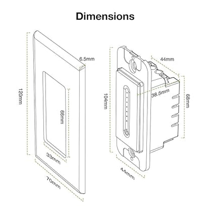 GHome Smart 3 Way Dimmer Smart Switch Can Work Separately Or Work with Traditional 3-Way Switch, Compatible with Alexa, Google Assistant, Neutral Wire Required, 2.4GHz WiFi Only, FCC Certified, 3 Pack