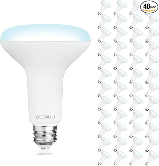 DEGNJU 48 Pack Indoor Flood Light Bulbs, BR30 LED Bulb 7W Equivalent 65W, Dimmable Recessed Light Bulbs, 650LM 5000K Daylight 15000 Lifetime LED Can Light Bulb, Interior Home E26 Base