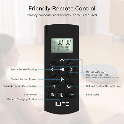ILIFE V5s Max Robot Vacuum, 4000Pa Max Suction Power, 2.4G WiFi/App/Alexa/Remote Control, Self-Charging Robotic Vacuum Cleaner, for Hard Floors Carpets and Pet Hair