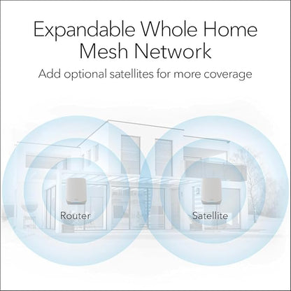NETGEAR Orbi Whole Home Tri-Band WiFi 6 Mesh NetworkSystem (RBK752P)-Router with 1 Satellite Extender,Security Features,Coverage upto 5000 sq. ft.,75 Devices,AX5200 802.11ax (Upto 5.2Gbps) (Pack of 4)