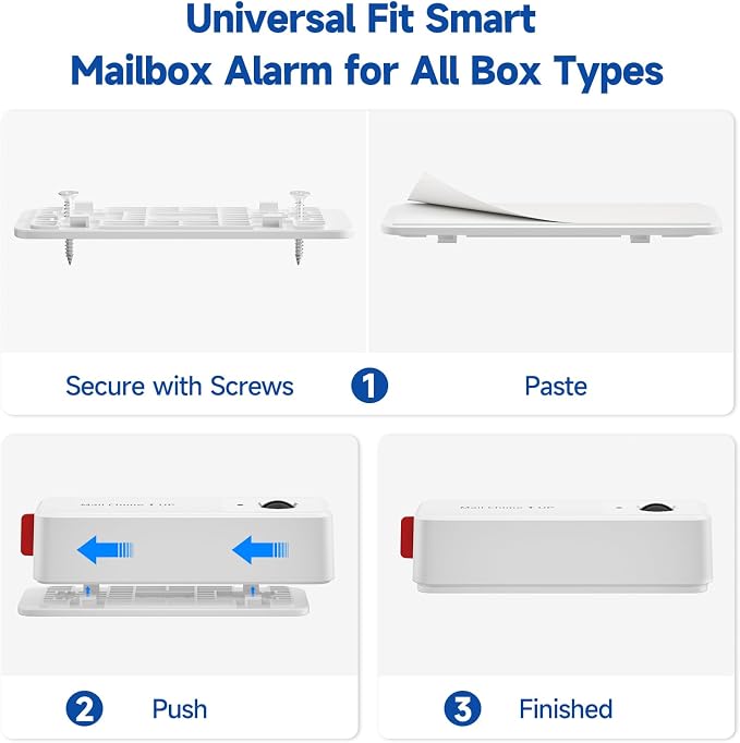 WiFi Mailbox Chime with Wireless, Smart Mailbox Alarm Sensor for Delivered