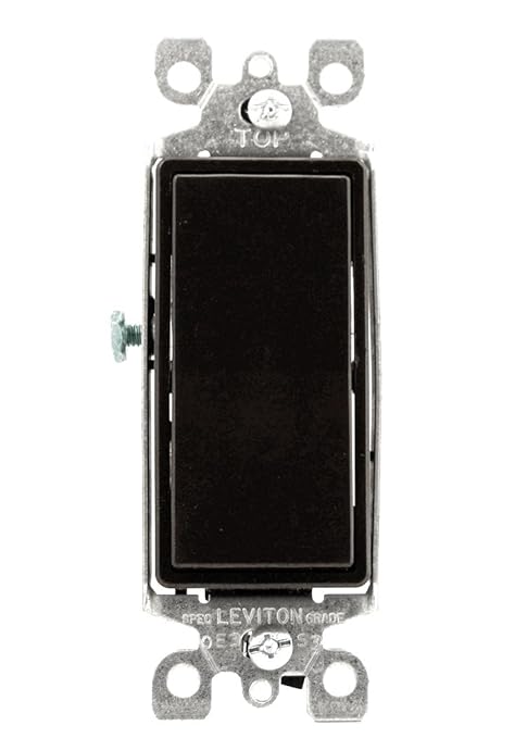 Leviton 15 Amp, 120/277 Volt, Decora Rocker 3-Way AC Quiet Switch, Residential Grade, Grounding, 5603-2, Brown