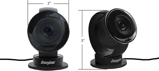 Energizer Smart Wi-Fi Indoor Camera 2-Pack with Smart Wall Tap Outlets, 1080P, Cloud/Micro-SD Card Recording, 2-Way Audio, Night Vision, Remote Access, Motion Alerts, Activity Zones, 2.4GHz Wi-Fi