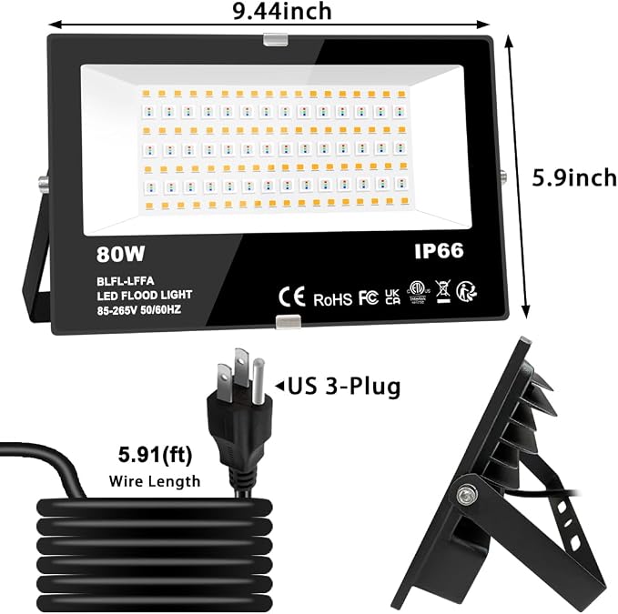 LED Flood Light Outdoor 800W Equivalent 8000LM Smart RGB Landscape Lighting | APP Control, DIY Scenes - Timing - Warm White 2700K - Color Changing Uplight, IP66 Waterproof US Plug (2 Pack)