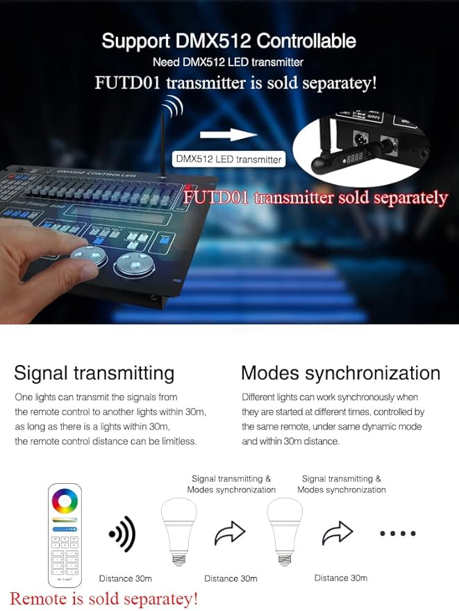 LGIDTECH FUT012 Miboxer 9W RGBWW Smart 2.4GHz RF LED Light Bulb E26,RGB+CCT Color Changing & Temperature Adjustable with Memory.Smartphone APP Control via WL-Box2 Gateway(Sold Separately)