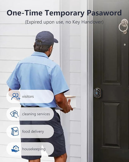 Geek Smart Fingerprint Deadbolt Lock with Keypad, Smart Deadbolt with Code, Electronic Door Locks for Front Door, Keyless Entry Door Lock, App Control, for Hotel, Homestay, Airbnb