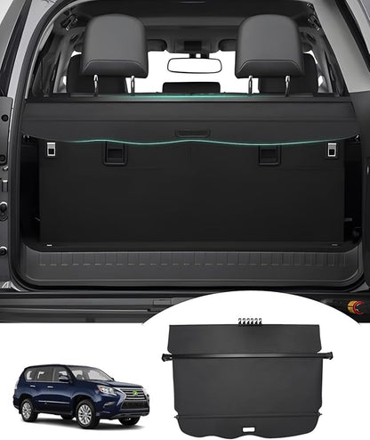 Powerty Retractable Cargo Cover for Lexus GX 460 GX460 2010-2023, Canvas Texture Trunk Cover Privacy Screen Rear Security Shade for GX460 Accessories (with Extented Cover)