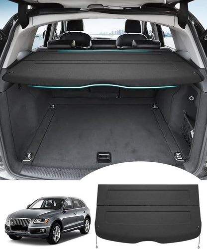 Powerty Cargo Cover for Audi Q5 2009-2017, Trunk Cover Privacy Screen Rear Security Shade Cover Cargo Board for Q5 Accessories(Can Withstand Load)