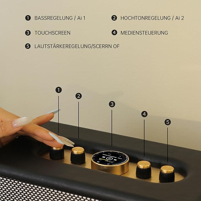 CHOYONG Maestro C2 WiFi Speaker Wireless Bluetooth Smart Speaker,Three-Way Speaker System,Internet Radio Global Station,Record Player Compatible with RCA Input,Choyoung C2