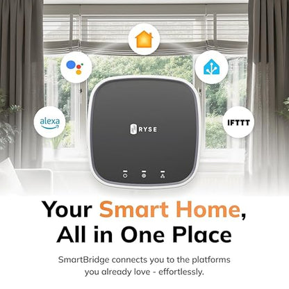 RYSE SmartBridge Hub for Smart Blinds & Curtains | for RYSE SmartShade & SmartCurtain | Compatible with Alexa, Google Home & Apple HomeKit | Remote Control, Groups, Routines | Up to 20 Devices