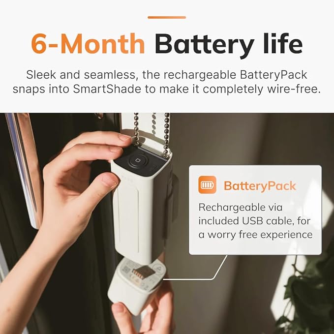 RYSE SmartShade + BatteryPack | Smart Home Smart Shades | Turn Your Current Shades into SmartShades | Smart Home Smart Blinds Motorized Window Shades (SmartShade + Wireless Battery Pack)