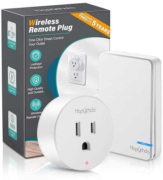 Remote Control Outlet, 15A/1500W, 500 Feet RF Range Light Switches Kit, No Wiring Needed Wireless Outlet for Lights, Small Electrical Appliances, With Anti-Surge 4000V