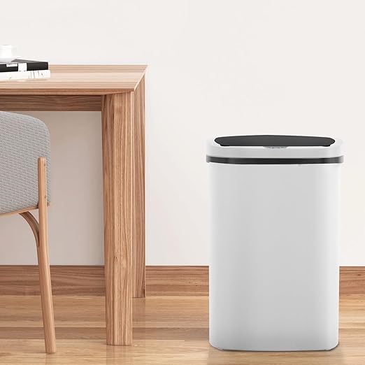 FDW Garbage Can 13 Gallon 50 Liter Kitchen Trash Can for Bathroom Bedroom Home Office Automatic Touch Free High-Capacity with Lid Waste Bin