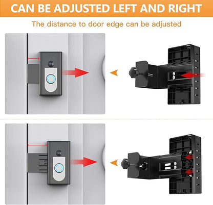 QIBOX Anti-Theft Video Doorbell Mount Compatible with Video Doorbell 4/3/3 Plus/2/1/(2020 Release), Adjustable No-Drill Mounting Bracket Wedge Adapter Holder Accessories for Home Rentals Office Room