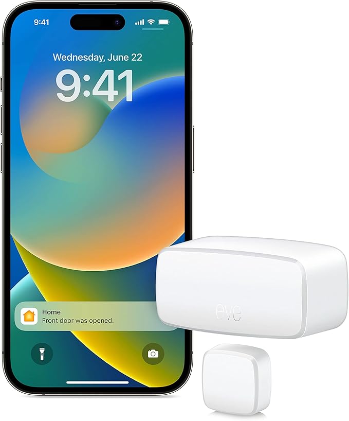 Eve Energy (2 Pack) Smart Plug and Eve Door & Window Smart Contact Sensor Bundle